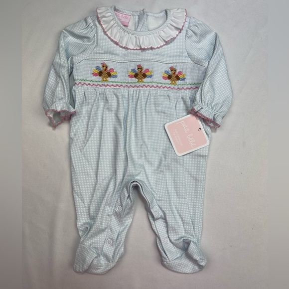 NWT Petit Ami Smock Turkey Footie 3m - Picture 2 of 7